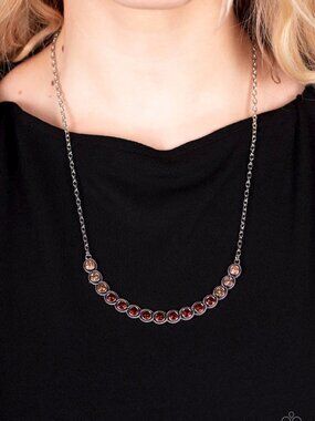 Paparazzi Jewelry Accessories - Throwing SHADES - Brown Necklace - Vintage